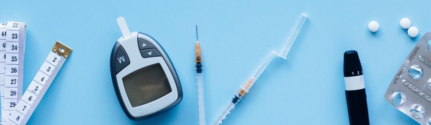 Near-expiry test strips and CGM supplies with visible expiration dates ready for resale evaluation